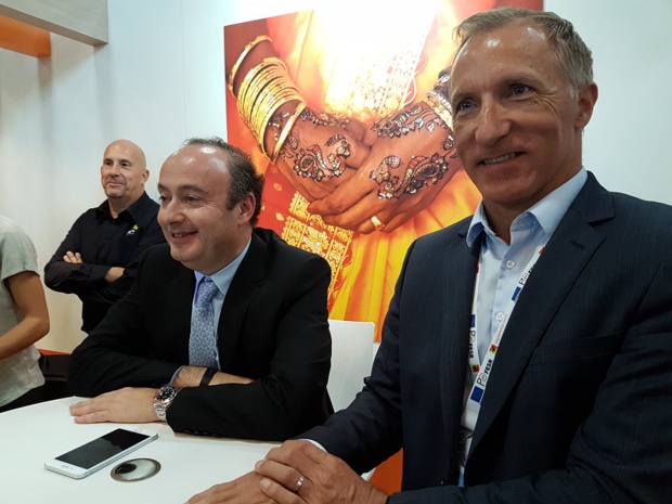 Laurent Abitbol et Jean-Noël Lefeuvre lors du point presse sur le stand Selectour à l'IFTM Top Resa - DR CE