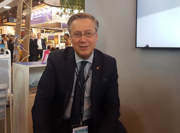 Patrick Pourbaix, DG France de MSC Croisières sur le stand de la compagnie à l'IFTM Top Resa - Photo CE