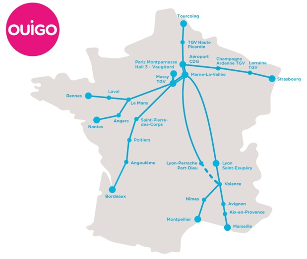 Ouigo ouvre les ventes au départ de Paris Montparnasse dès le 3 octobre 2017