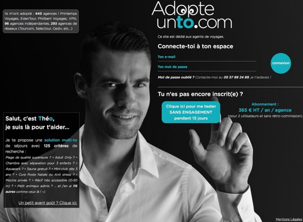 AdopteunTO, une base de données créée par des agents de voyages Crédit : AdopteunTO AdopteunTO, une base de données créée par des agents de voyages Crédit : AdopteunTO
