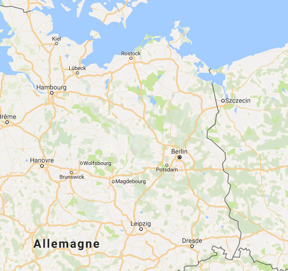 La tempête Xavier a touché le Nord et l'Est de l'Allemagne - DR : Google Maps
