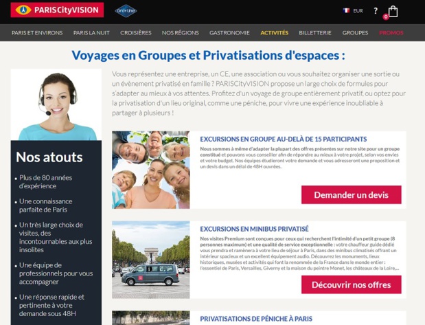 Paris, province, Europe... PARISCityVISION élargit son offre pour les groupes, dès l'été 2018 - DR : Site web PARISCityVISION