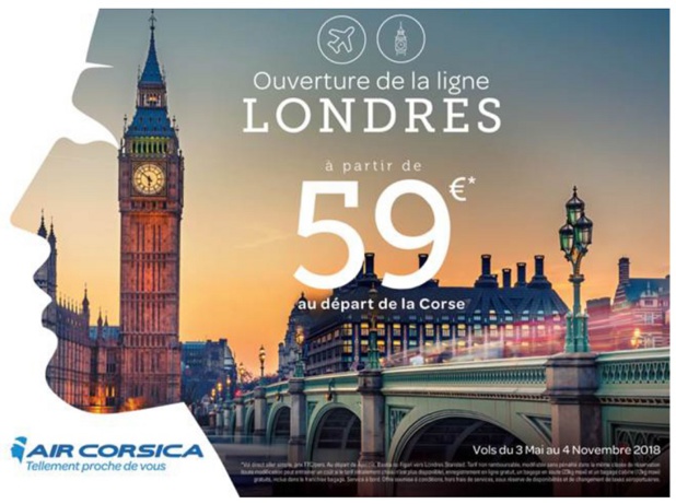 Nouvelle ligne Air Corsica lancée entre la Corse et Londres - DR Nouvelle ligne Air Corsica lancée entre la Corse et Londres - DR