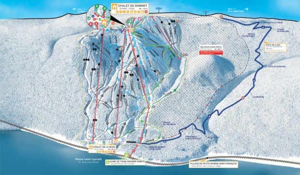 Le plan des pistes du Massif de Charlevoix au Québec - Photo Le Massif Le plan des pistes du Massif de Charlevoix au Québec - Photo Le Massif
