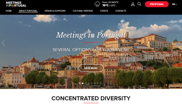 Le Portugal a lancé une plateforme dédiée au tourisme d'affaires - Capture écran