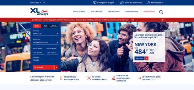Le nouveau site internet de XL Airways - DR Capture écran