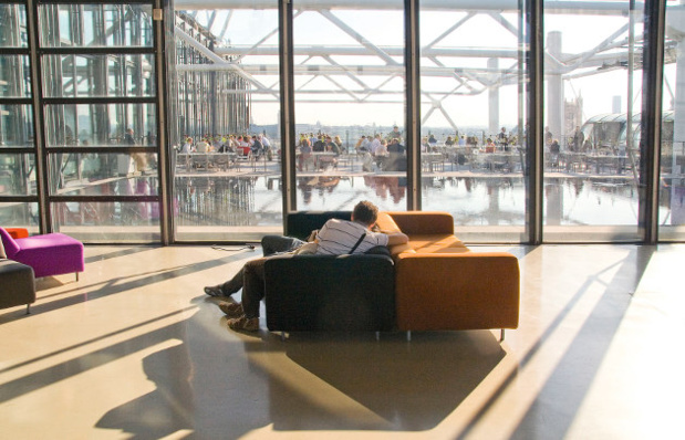 Vue sur la terrasse du Centre Pompidou © OTCP-Nicky Bouwmeester Renzo Piano Richard Rogers