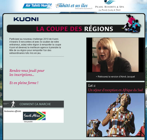 Kuoni lance ''La Coupe des Régions'' pour les agents de voyages Kuoni lance ''La Coupe des Régions'' pour les agents de voyages