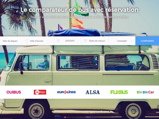 Depuis le mois de mars le site propose l'achat de billet en direct, et les retours sont plutôt encourageant puisque des réseaux d'agences de voyages s'intéressent à la start-up - Capture écran : sobus.fr