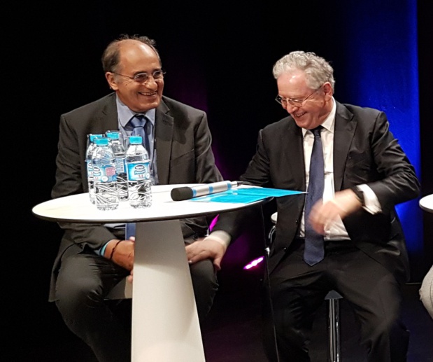 Jean-Pierre MAS président d'EDV et René-Marc CHIKLI, président du SETO en ouverture des Journées des Entrepreneurs à Lille - photo CE Jean-Pierre MAS président d'EDV et René-Marc CHIKLI, président du SETO en ouverture des Journées des Entrepreneurs à Lille - photo CE