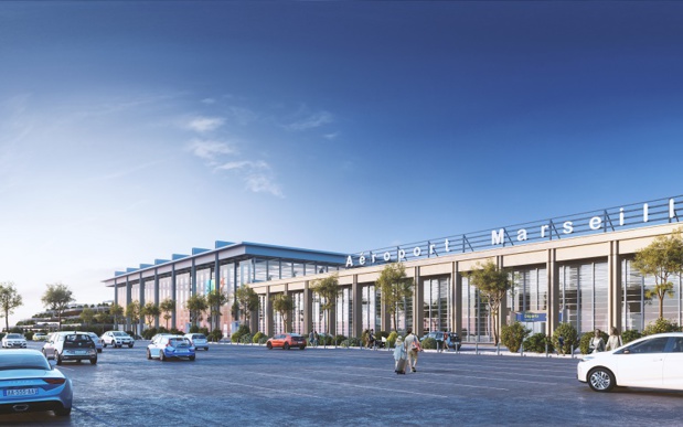 La nouvelle aérogare accueillera un espace commercial de 13 500m², soit un doublement de la surface - Crédit photo : Aéroport de Marseille (AMP)