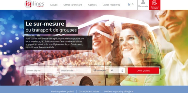 La nouvelle plateforme Isilines dédiée au voyage de groupe. - DR