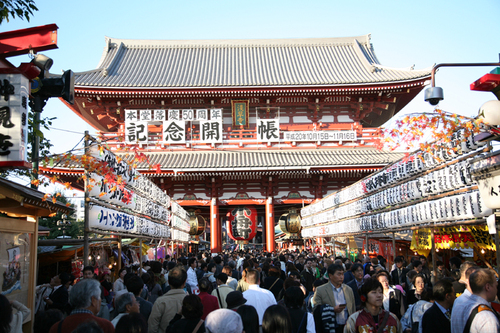 Le temple de Sensoji à Tokyo