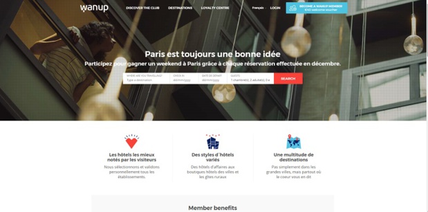 Wanup est un programme de fidélité hôtelière Crédit : Wanup Wanup est un programme de fidélité hôtelière Crédit : Wanup