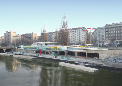 Un nouvel embarcadère dans la vieille ville, à Vienne en Autriche Un nouvel embarcadère dans la vieille ville, à Vienne en Autriche