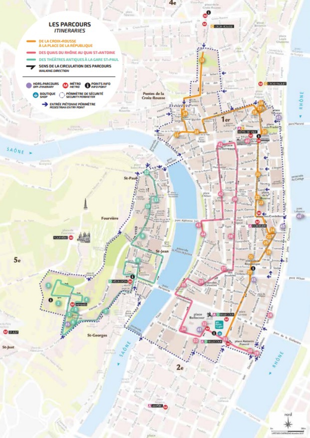 Les 3 parcours permettent de faire découvrir la vieille ville sous de nouvelles couleurs - Crédit photo : Fête des Lumières Les 3 parcours permettent de faire découvrir la vieille ville sous de nouvelles couleurs - Crédit photo : Fête des Lumières