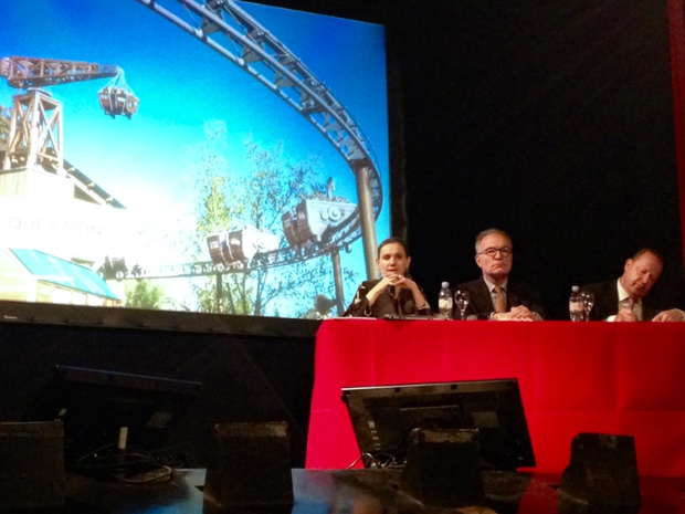 Agnès Pannier-Runacher, directrice générale déléguée du groupe, Dominique Marcel, PDG et Denis Hermesse, directeur financier ont présenté, mardi 12 décembre, les chiffres et perspectives du groupe.