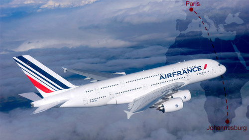 L'A380 d'Air France décollera de Paris le 17 février vers Johannesburg, en Afrique du Sud L'A380 d'Air France décollera de Paris le 17 février vers Johannesburg, en Afrique du Sud