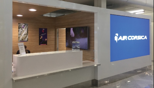 Le nouveau comptoir de ventes d'Air Corsica installé à Paris Orly - DR Le nouveau comptoir de ventes d'Air Corsica installé à Paris Orly - DR