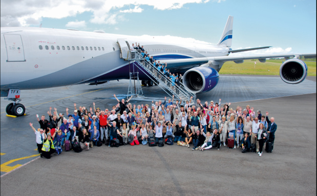 Une soixantaine de personnes a participé au tour du monde 2017 en avion privé de Safrans du Monde. - Safrans du Monde.