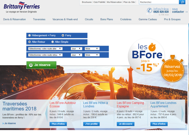 Le site de Brittany Ferries - DR