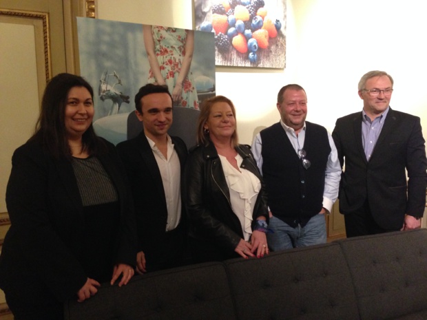 Jasmina Leray, directrice du tour-opérating, Matthieu Mariotti, en charge de la Production Donatello, Barbara Grenie, chargée de la production de Scanditours et Celtictours, Emmanuel Foiry, PDG et René Thibaut, directeur Commercial. - CL