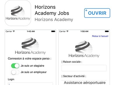 L'application mobile de Horizons Academy - DR L'application mobile de Horizons Academy - DR