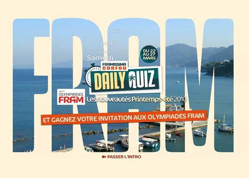 Fram fait gagner des places pour les Olympiades à Corfou Fram fait gagner des places pour les Olympiades à Corfou