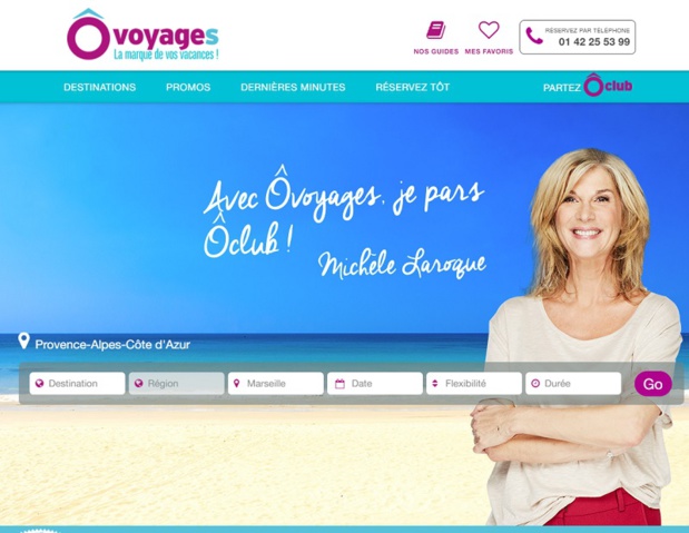 Le tout nouveau site Internet de ÔVoyages - Capture écran