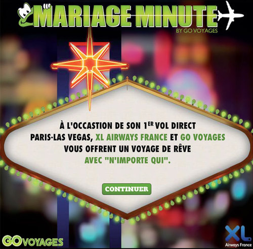 Facebook : Go Voyages et XL Airways marient leurs fans à Las Vegas Facebook : Go Voyages et XL Airways marient leurs fans à Las Vegas