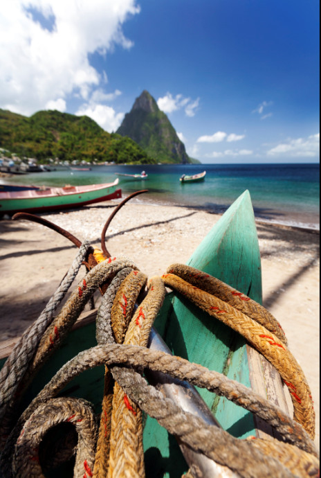 Les pitons de Sainte-Lucie inscrits au patrimoine mondial de l'UNESCO. - OT Sainte-Lucie.