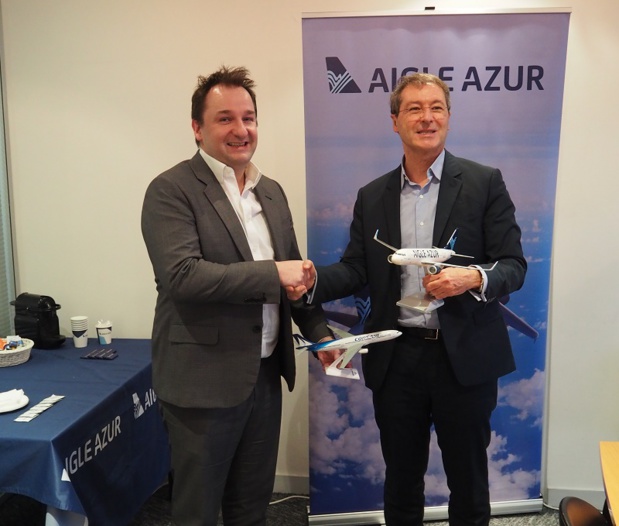 Frantz Yvelin, Président d’Aigle Azur et Pascal de Izaguirre, Président-Directeur Général de Corsair International - DR