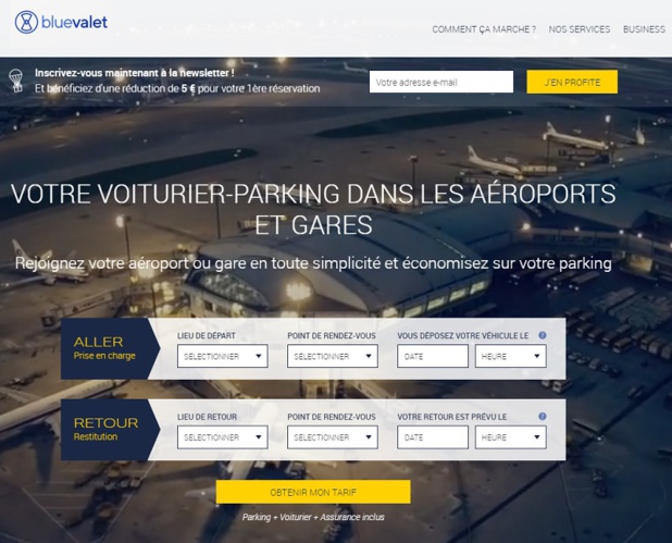 Le site de Blue Valet - DR Le site de Blue Valet - DR