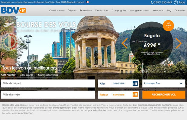 Le site de Bourse des vols - DR Capture écran Le site de Bourse des vols - DR Capture écran