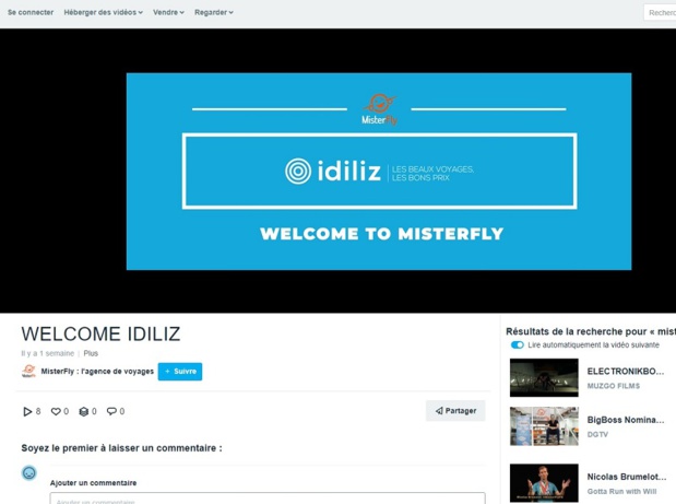 la vidéo a été supprimée du site Vimeo - copie d'écran