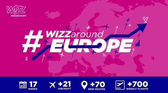 Wizz Air déploie 21 avions et 70 liaisons en 2018