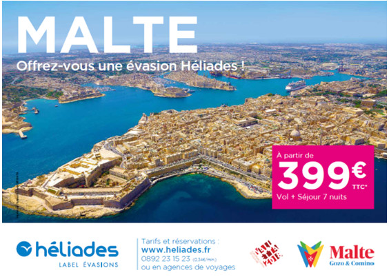 Héliades a lancé une campagne de promotion en partenariat avec l'office de tourisme de Malte - DR