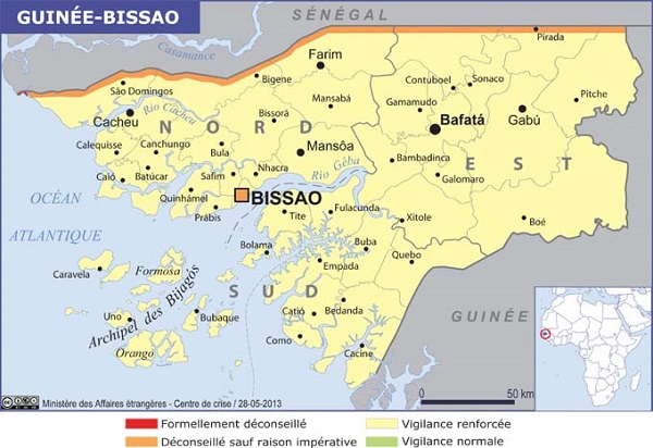 Guinée-Bissau : la zone frontalière avec la Casamance déconseillée