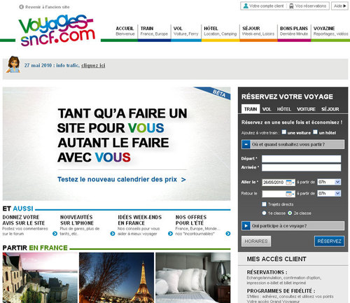 Le nouveau site Voyages-SNCF.com
