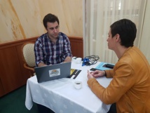 Kristofer Moisan-Sellez (Addock) et Carole Badorc Mon Plan Voyage lors du workshop - photo CE Kristofer Moisan-Sellez (Addock) et Carole Badorc Mon Plan Voyage lors du workshop - photo CE