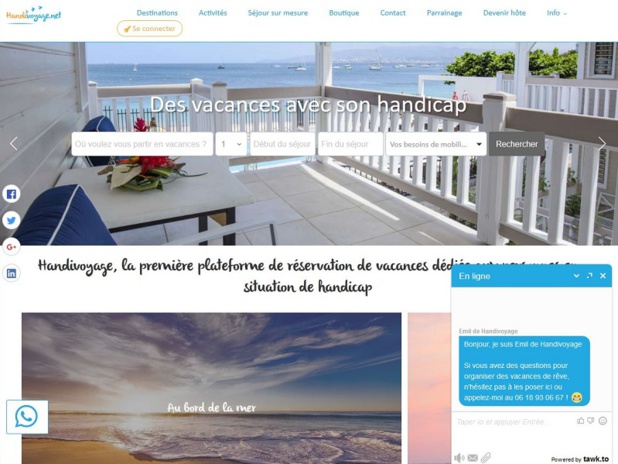 La plateforme Handivoyage propose des lieux et activités adaptées aux personnes en situation de handicap - photo : copie d'écran du site