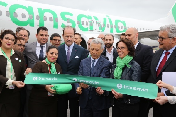 La traditionnelle cérémonie du ruban avec la présidente directrice générale de Transavia et Mohamed Sajid, Ministre du Tourisme marocain - Crédit photo : Transavia