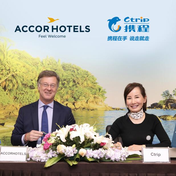 Sébastien Bazin PDG d'AccorHotels et Jane Sun CEO de Ctrip.com - DR Accorhotels.com