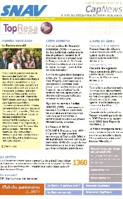 Le Snav communiquera également au travers d'une Newsletter quotidienne sur Internet qui donnera des infos du Syndicat mais reprendra des dépêches de l'AFP. Le Snav communiquera également au travers d'une Newsletter quotidienne sur Internet qui donnera des infos du Syndicat mais reprendra des dépêches de l'AFP.