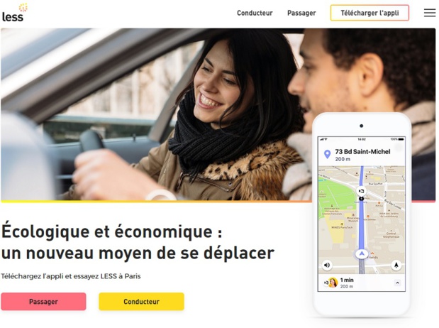 Less : application de covoiturage urbain en temps réel  - DR