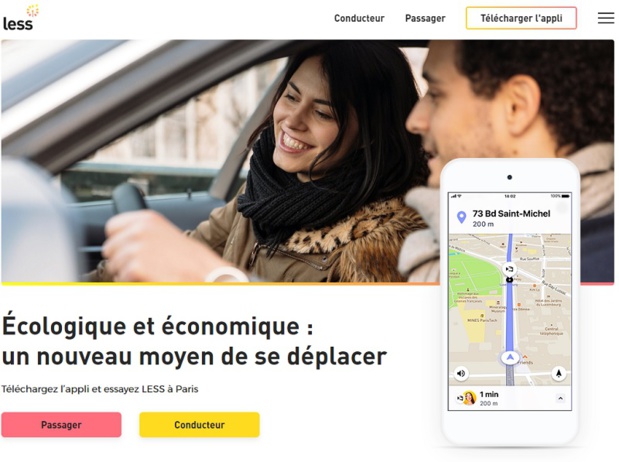 Less : application de covoiturage urbain en temps réel - DR Less : application de covoiturage urbain en temps réel - DR