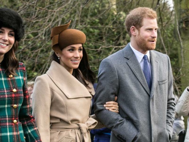 Prince Harry et Meghan Markle à l'église Sandringham à noël 2017 - DR Mark Jones / wikicommons