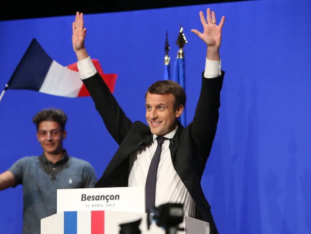 Emmanuel Macron en meeting à Besançon pendant la campagne pour l'élection présidentielle française de 2017 - DR Austrazil creative commons
