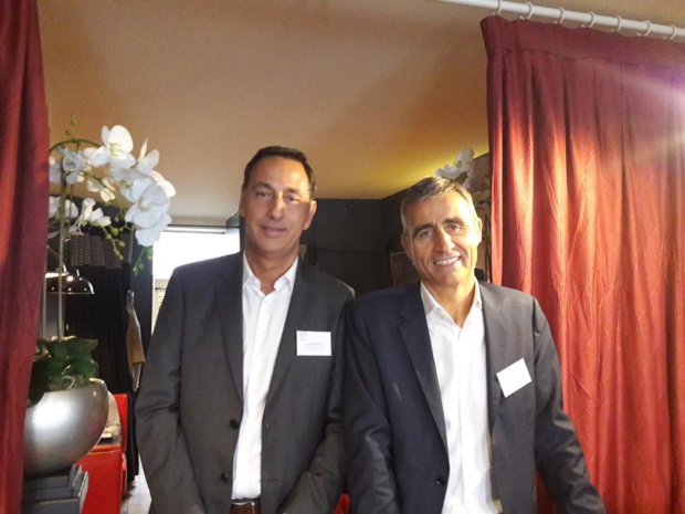 Lors de leur conférence de presse, Pierre Mattéi, président de Corsica Ferries (à droite) et Jean-Michel Savelli, directeur des Systèmes d'Information - DR : M.S.
