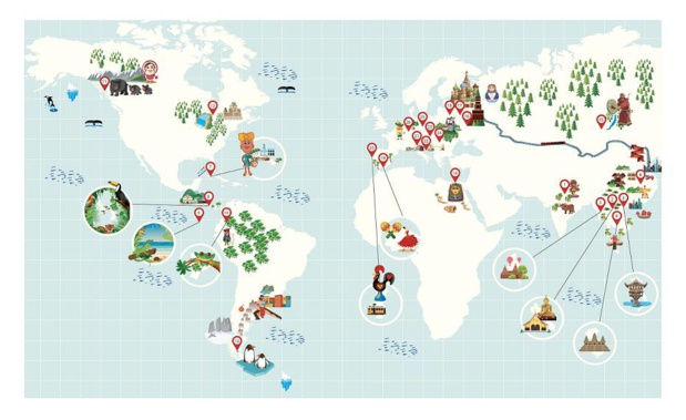 Saison 2018-2019 : carte des croisières fluviales et côtières de Rivages du Monde - DR : RDM Saison 2018-2019 : carte des croisières fluviales et côtières de Rivages du Monde - DR : RDM